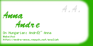 anna andre business card